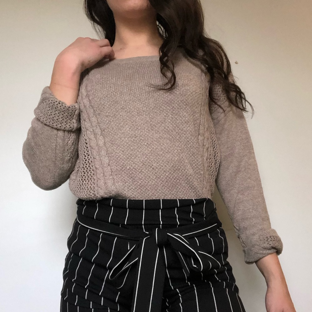 Brown Cableknit Sweater
